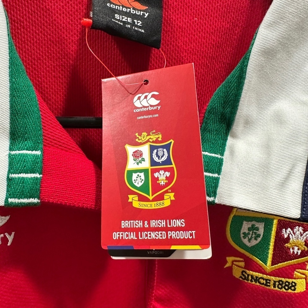 Kids British Irish Lions Canterbury Rugby Long Sleeve Polo Shirt Jersey size 12 - Picture 5 of 6